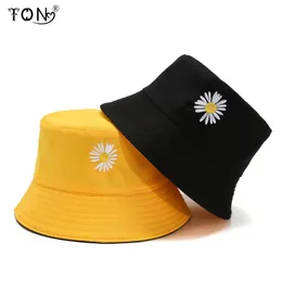 Ton Women Women Bucket Hats Hats Emisies Cap-side-side Wear Lady Fisherman Hat Hat Panama Disual Hat for Gifts 220513