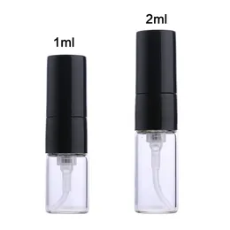 1ml 2ml parfüm sprey cam şişe siyah temiz beyaz mini numune