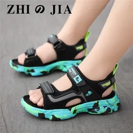 Sommer Strand Wasser Kinder Sandalen Mode Schuhe Leichte Rutschfeste Weiche Unterseite Schattierung Leder Jungen Bequem 220623