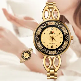 腕時計のエレガントなゴールドレディースクロックソキシーラグジュアリー女性時計女性ファッション女性クォーツリストウォッチレリジオフェミニノゼガレクダムスキーライスト