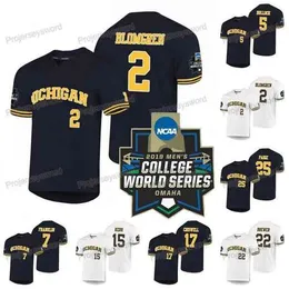 Xflsp Michigan Wolverines Jersey Joe Donovan Jack Blomgren Christan Bullock Jesse Franklin Jimmy Kerr 2019 NCAA College WS W S Camisetas de béisbol