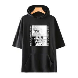 Compra online de Japonês streetwear e menina anime camiseta roupas com capa  de braço gráfico topo harajuku kawaii verão topos para mulher t camisa