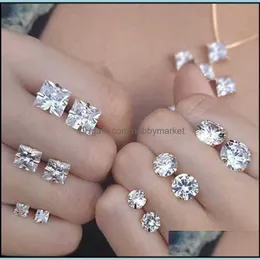 Urogowe kolczyki biżuteria Diamond kolczyka Single Stone Kobiety Drop dostawa 2021 2G4BX