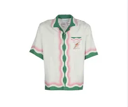 2022 Casablancaメンズ女性デザイナーシャツ夏カジュアルシルクシャツ高品質のビーチトップス