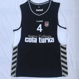 SJZL98メンズ4 Allen Iverson Besita Colas Turka Throwback Basketball Jerseys、100％刺繍ステッチバスケットボールジャージ