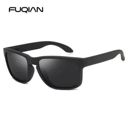 Fuqian moda quadrado polarizado óculos de sol homens vintage plástico masculino óculos de sol mulheres elegante preto esporte tons uv400 220701