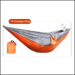 Hammocks Outdoor Furniture Home Garden 106x55 In Foldbar hängmatta fältkamfackning Tyg Swing Hanging Bed Dhnds