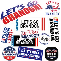 100st/Lot Lets Go Brandon Flag Sticker HotSale USA President klistermärken för telefon Skateborad Bagage Notebook Helmet Car Bike Windows Laptop Fordon Paster Decal