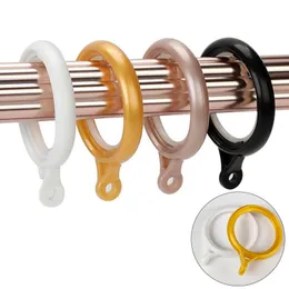 Other Home Decor 10pcs/pack Plastic Hanging Loop Shower Curtain Rings Roman Rod Clip Hook Window Buckle Mute Decorative Accessories Wholesal
