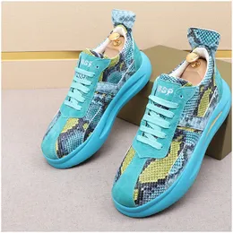 New 2022 Designer Serpentine Pattern Patchwork Shoes High Tops Causal Flats Moccasins Punk Rock Sports Walking Sneakers