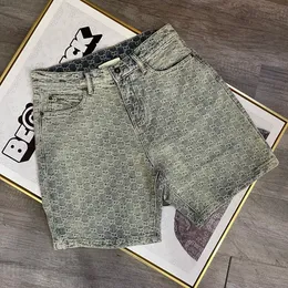 Shorts masculinos, os mais recentes shorts jeans de designer de verão, design de material jacquard de alta qualidade, versão reta de shorts masculinos casuais de luxo