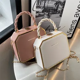 Hard Box Shape PU Leather Crossbody Bag with Short Rope Handle for Women Shoulder Handbags and Purses Lady Travel Cute Tote 220624