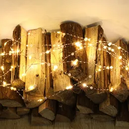 Dizeler 10m 100 ledler boncuk ip ışıkları gümüş altın tel peri çelenk düğün tatili Noel ağacı dekorasyon pilinin güçlenmesi ledled l