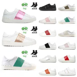 2022 Plataforma de couro de alta moda Sapatos casuais Tamanho 35-46 Branco preto verde vermelho rosa cinza feminino masculino treinadores de luxo de moda de moda