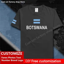 Maglietta della bandiera del paese del Botswana Maglietta personalizzata fai-da-te Fan Nome Numero Maglietta del cotone di marca Maglietta casual allentata delle donne degli uomini 220620