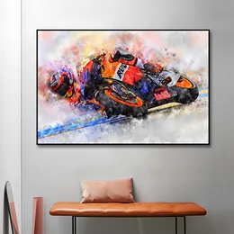 Motorcycle Racing Poster Painting Canvas Print Nordic Home Decor Wall Art Picture For Living Room Decoration Frameless