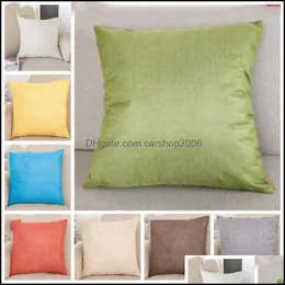 Kudde fall sängkläder levererar hem textilier trädgård ll kudde fast färg bomull linne fyrkantig design kast kushio daw