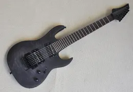 Factory Custom 7 Strings guitarra elétrica preta transparente fosca com bordo acolchoado hardware preto de hardware preto pode ser personalizado
