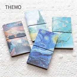 Van Gogh oil painting PU Leather Cover Notebook travel Diary Book Exercise Composition Binding Note Notepad Gift Stationery 220401