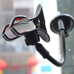 مرن 360 درجة الهاتف حامل السيارة Mount Windshield Smarthield Smarter Rearview Mirror Mirror Mirror Car Stand for iPhone 14 13 12 Mini 11 Pro Max Samsung Xiaomi