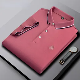 Herrpolos avancerade toppar 2022 kort ärm logotyp manlig skjorta herrkläder företag topp sommaren ren färg högkvalitativ lyxyMens herrar