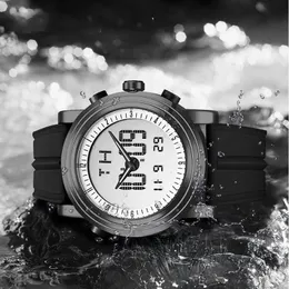 Нарученные часы цифровые часы мужские светодиоды большие часы водонепроницаемые роскошные из нержавеющие спортив