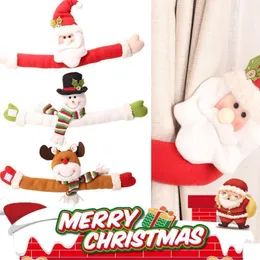 Christmas Decorations Decor Curtain Buckle Santa Snowman Tiebacks Tie Rope Bandage For Home Diy