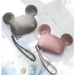 CL-7019 Ins Cute Mini Money Clips Multifunctional Cowhide leather Girls Student Solid Soft adult children coin purse Zipper wallet