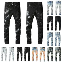 AMI Mens Womens Designers Jeans Distressed Ripped Biker Slim Straight Denim For Men s Print Army Fashion Mans Skinny Pants