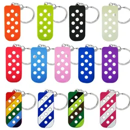 Keychains Lanyards Style Croc Keychain Holder Colorfuls Silikon Keychain Plate for Charms Women Child Gift Can Match Shoe Flower Ohqx