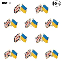 Vereinigtes Königreich Ukraine Freundschaft Broschen Anstecknadel Flagge Abzeichen Brosche Pins Abzeichen 10 Stück viel
