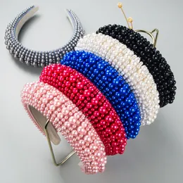 Women's Handmade Beads Trend Banquet Hairband Baroque Sponge Full Pearl Headbands Fashion Hair Accessories Hair Hoop Headwear