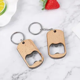 Wooden Bottle Opener Key Chain Wood Unique Creative Gift Can Openers Kitchen Tool Catering Beer Bottles Opener ZZB15276