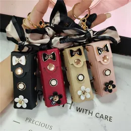 Korea Style Coin Purse Fashion Lipstick Storage Bag Women Girls Leather Keychain Bags Pendant Handbag Charm