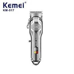 Epacket Kemei KM-517 Krachtige Elektrische Haar Clippers Mannen Kapper Draadloze Trimmer Cutter Haircut Machine Grooming Kit Metal Body US246I