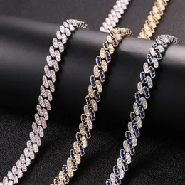 Pendant Necklaces Est High Quality Hip Hop Jewelry CZ Stone Iced Out Silver Gold Cuban Chain Necklace For Men And Women NecklacePendant