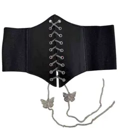 Waist and Abdominal Shapewear Women Sexy Corset Underbust Gothic Butterfly Chain Curve Shaper Modeling Strap Slimming Belt Lace Corsets Bustiers 0719