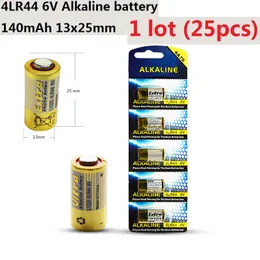25st 1 lot batterier 4LR44 476A 4A76 A544 V4034PX PX28A L1325 6V torr alkaliskt batteri 6 Volt-kort