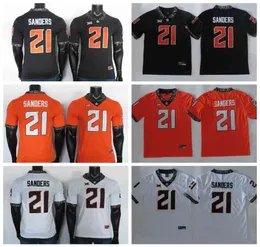 2019 RARE Oklahoma State Jerseys 21 Barry Sanders Jersey Black White Orange College Fotboll Jersey Stitched 150th