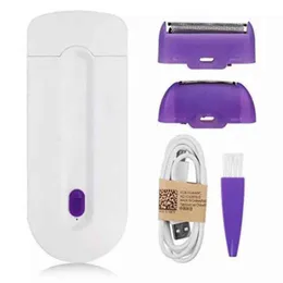 Professleele Pijnloos ontharing Kit Laser Touch Epilator USB Oplaadbare Vrouwen Gezicht Was Bikini Hand Scheerapparaat Haar Remover 220509