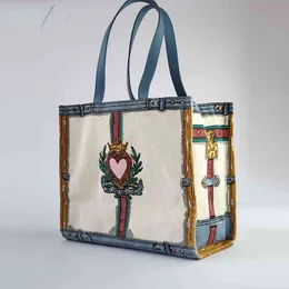Youda Women Canvas Shoulder Bag Cartoon Printing Ladies Shopping Bags Cotton Cloth Fabric Grocery Handbags Tote Books for Girls 220611