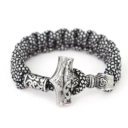 Classic Thor's Hammer Charm Viking Bracelet Braided Camouflage Paracord Bracelets