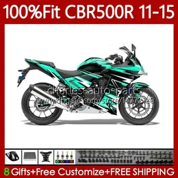 Corpo OEM per Honda CBR500 CBR 500R 500 R CC CYAN NERO 500CC 11-15 BODYWORK 126NO.130 CBR-500R CBR500R 11 12 13 2014 2015 CBR500RR 2011 2012 2013 14 15 Faretto di iniezione