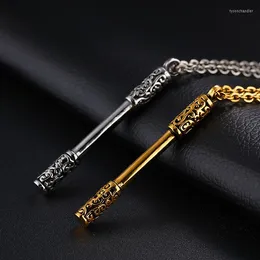 Pendant Necklaces Men's Korean Version Of The Wishful Gold Hoop Bar Necklace Couple Personality Trendy Clavicle Chain Accessories