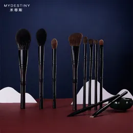 MyDestiny Makeup Brush-the Misty Bamboo klasyczna EBOY SERIISE SERIIS-10 PCS Luksusowe hebanowe pędzel po wyborze naturalnych włosów zwierząt 220623