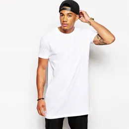 Marka męska bawełniana odzież biała długa koszulka hip hop men tshirt długość długości man tops tee długa linia Tshirt dla mężczyzn 220526