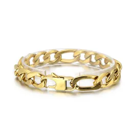 11 мм 8,26 дюйма серебряного золота фигаро NK Bracelet Bracelet из нержавеющей стали для женщин мужские