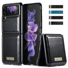 Caseme Luxury Retro Suede PU Leather Purse Cases Shockproof Wallet Cover For Samsung Galaxy Z Flip 3 5G Flip3