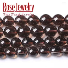 Autres perles rondes en pierre de cristal de quartz fumé naturel de qualité supérieure pour la fabrication de bijoux collier de bracelet à bricoler soi-même 4 6 8 10 12mm 15 ''brin Wynn22