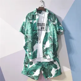 Strandkläder män hawaiian skjorta set modekläder streetwear kausala kust kläder andas coola shorts 220706